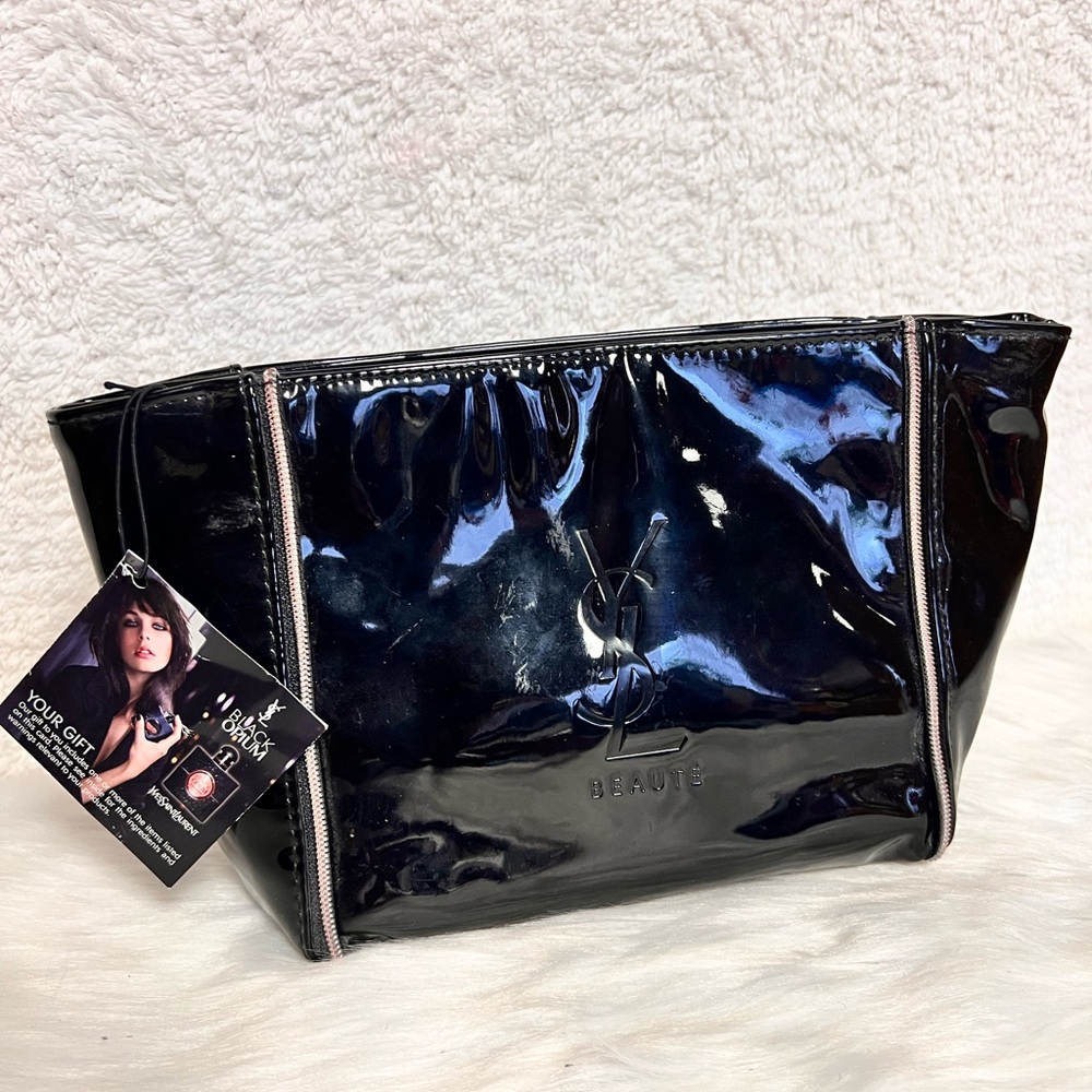 Yves Saint Laurent Glossy Black Cosmetic Bag